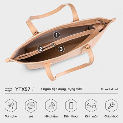 Túi Yuumy ( Thời trang nữ dáng ngang công sở - Túi xách da Bergen YTX57 )