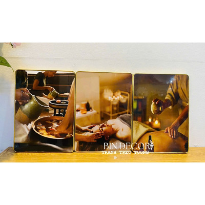 (ẢNH THẬT) Tranh treo tường spa gội đầu dưỡng sinh 3 trang trí decor tiệm thư giãn