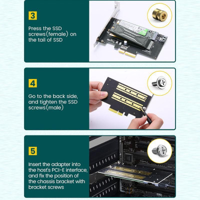 Ugreen UG70504cm302TK Card chuyển Pci-e sang M.2 NVME - M.2 SATA ( NGFF ) - HÀNG CHÍNH HÃNG