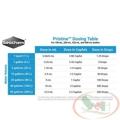 Vi sinh nước Seachem Pristine 100ml 250ml, 500ml, 1L, 2L phân hủy xử lý chất thải hữu cơ phân cá tép