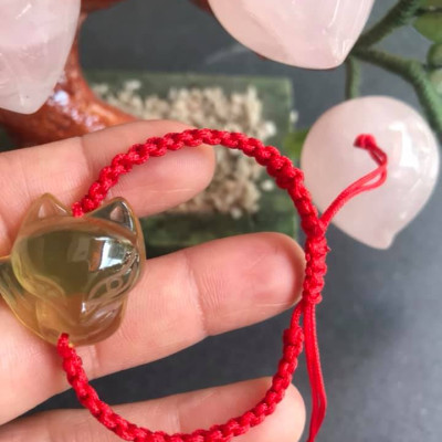 VÒNG TAY HANDMADE HỒ LY ĐÁ THẠCH ANH VÀNG TỰ NHIÊN DÂY ĐỎ MAY MẮN TÀI LỘC VỀ TÌNH DUYÊN CÔNG DANH HỢP NỮ MỆNH KIM MỆNH THỔ THỦY Ạ