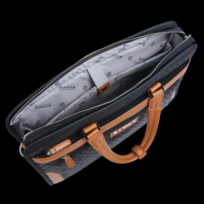 Cặp Xách Phối Da công Sở Thời Trang Cao Cấp SAKOS LEGEND 06 14 Inch