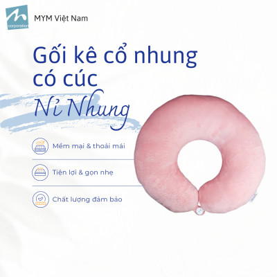 Gối Chữ U Kê Cổ Vải Nhung Mềm Mại Chống Đau Mỏi Vai Gáy Cho Dân Văn Phòng, Lái Xe, Du Lịch