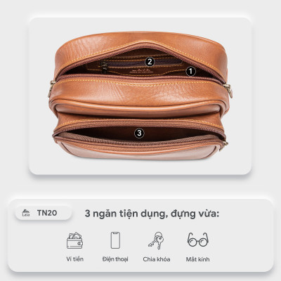 Túi Lata ( Thời trang nam đi chơi cỡ nhỏ - Túi đeo chéo da TN20 )