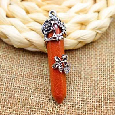 Con lắc cảm xạ - Mặt dây đá mang năng lượng tích cực 2in1 kèm dây