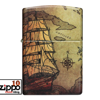 Bật lửa Zippo 49355 Zippo Pirate Ship Design - Chính hãng 100%