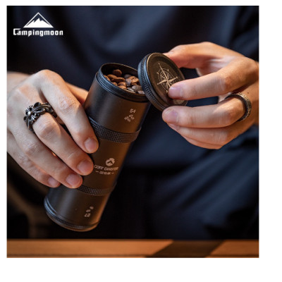 Hộp đựng trà, cà phê hợp kim nhôm mạ titanium đen Campingmoon CC-50-BK/ CC-51-BK