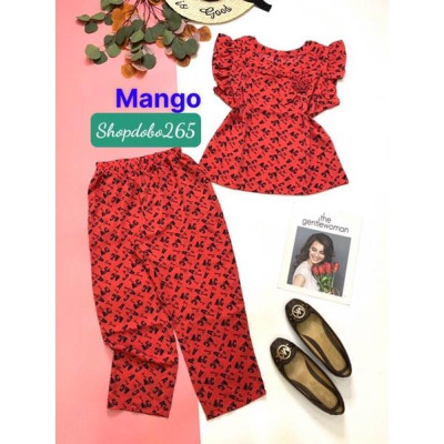 Đồ bộ nữ,đồ ngủ mặc nhà lửng 9 tấc vải lụa mango cao cấp BL 16 họa tiết siêu cưng size 47-60kg.