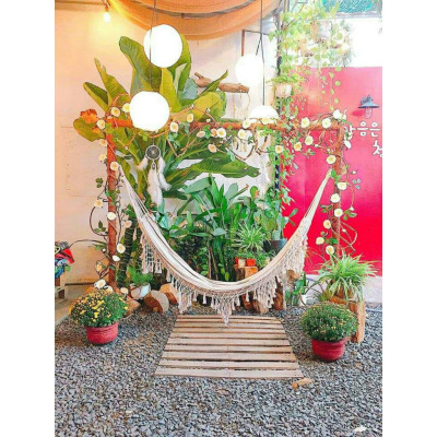 Dây leo hoa hồng trà giả - dài 180cm - Cây giả, hoa lụa Decor trang trí nhà cửa