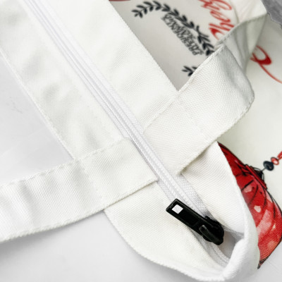 Túi canvas GIADO, túi vải bố, túi tote mẫu Hội An chùa Cầu chữ đỏ