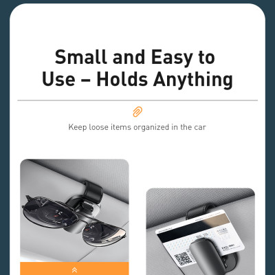 Móc kẹp treo Baseus Platinum Vehicle Eyewear Clip ACYJN- Hàng chính hãng