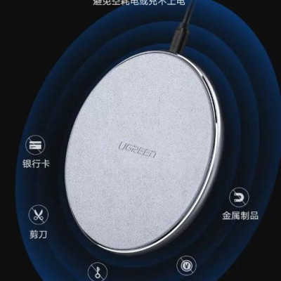 Ugreen UG50574CD180TK 10W màu Xám Đế sạc nhanh không dây cao cấp - HÀNG CHÍNH HÃNG