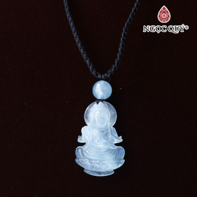 Mặt dây chuyền phật bà quan âm aquamarine hải lam ngọc - Ngọc Quý Gemstones