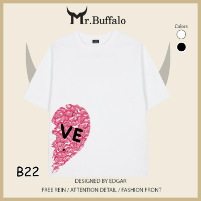 Áo Thun Đôi, Cặp Mr.Buffalo "Love" Tshirt Cotton 100% có bigsize Unisex Local Brand B21B22