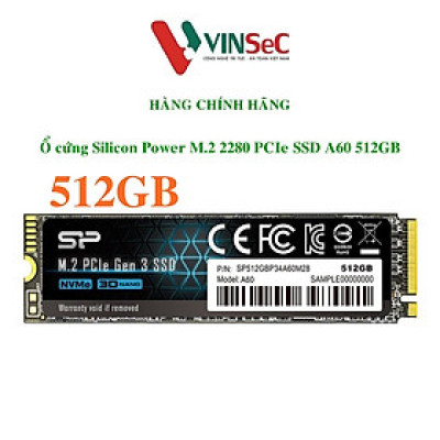 Ổ cứng gắn trong Silicon Power M.2 2280 PCIe NVMe SSD A60 - Hàng chính hãng