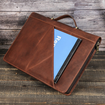 Cặp Da Bò Da Ngựa Tích Hợp Đai Cố Định Bảo Vệ Máy dành cho Macbook Pro 14.2 inch / Macbook Air 15.3 inch / Macbook Pro 15.4 inch / Macbook Pro 16 inch - Hàng Chính Hãng