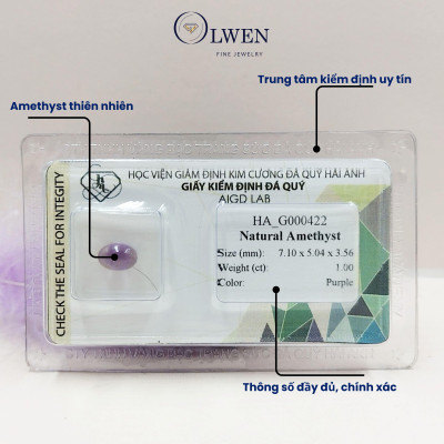Viên đá thạch anh tím ( Amethyst ) thiên nhiên HA_G000422