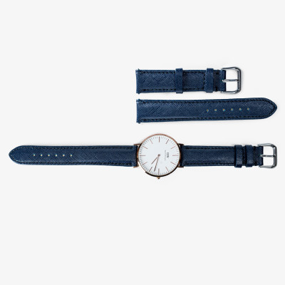 Dây đồng hồ nam da Saffiano Bụi Leather D112 - Da bò thật khâu tay thủ công cao cấp - Bảo Hành 12 tháng