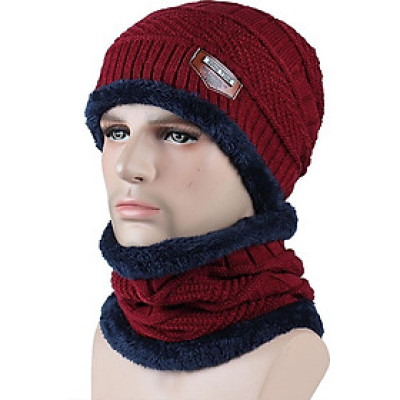 Mũ Len Kèm Khăn Chui Đầu (Freesize)