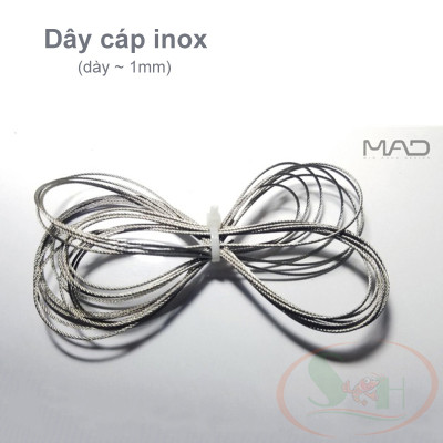 Kit phụ kiện treo đèn MAD ốc siết, cáp inox, móc C treo đèn bể cá tép thủy sinh