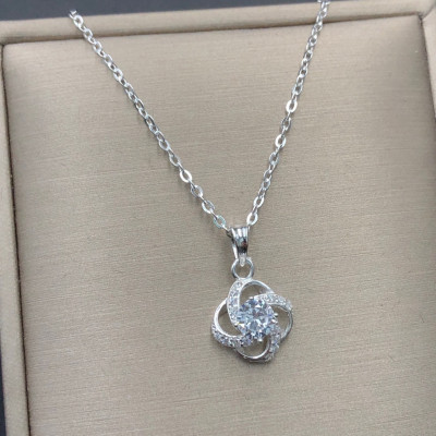 Dây Chuyền Vòng Cổ Nữ Bạc Ta Hoa Đính Đá Cao Cấp BẠC HIỂU MINH DMD485