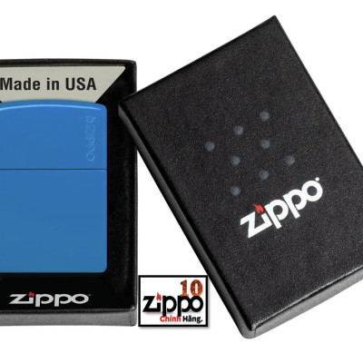 Bật lửa ZIPPO 48628ZL Classic Sky Blue Matte Zippo Logo - Chính hãng 100%