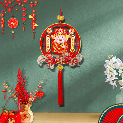 Dây Treo Trang Trí Thần Tài Đầu Lắc Lư Dùng Pin Có Bông Tua Và Móc Treo