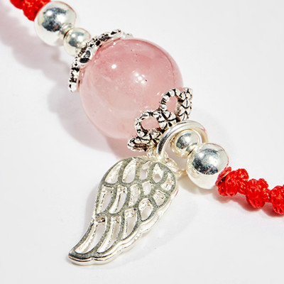 Vòng tay thắt dây đỏ đá thạch anh hồng mệnh hỏa , thổ - Ngọc Quý Gemstones