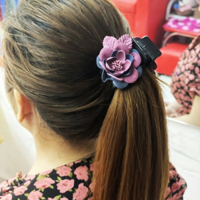 Kẹp Tóc Càng Cua 3 Răng Hoa Có Lá (nhiều màu lựa chọn)