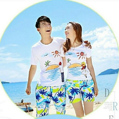 Đồ đôi đi biển xinh xắn chất vải đẹp- giá 1 bộ luôn quần và áo