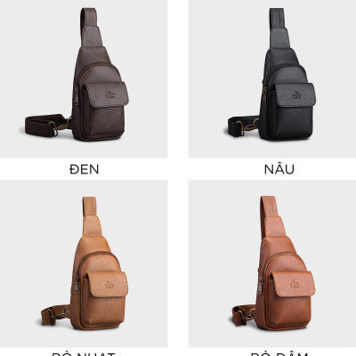 Balo Lata ( Thời trang nam đi chơi cỡ trung - Balo đeo chéo da BALC26 )