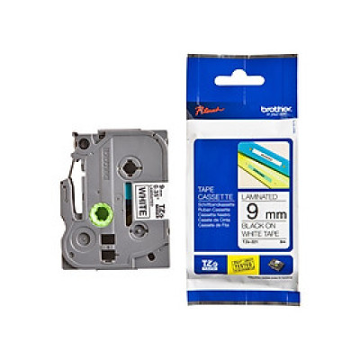 Nhãn in Brother TZe-221 chữ đen trên nền trắng (9mm) - Hàng chính hãng