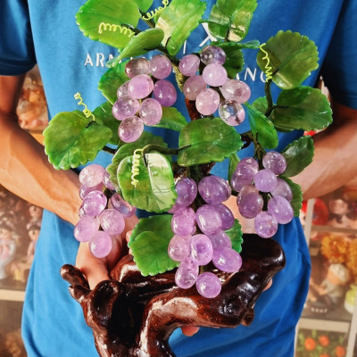 Cây Nho Tài Lộc đá thạch anh tím 30cm