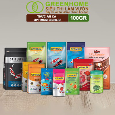 Thức Ăn Cho Cá La Hán, Cá Dĩa Greenhome, Optimum Cichlid, Gói 100gr, Lên Màu Và Tăng Sức Đề Kháng