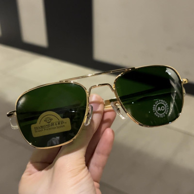 Kính râm phi công Cơn Ao tròng thủy tinh kim cương Fullbox phụ kiện