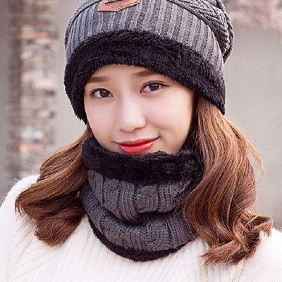 Mũ Len Kèm Khăn Chui Đầu (Freesize)