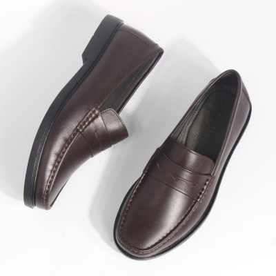 Giày MICHILUX Da Bò Thật Chính Hãng Penny Loafer CIEPL Màu Nâu Sẫm