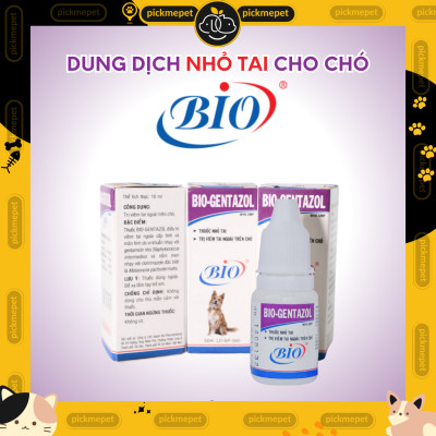 Dung Dịch Nhỏ Tai Bio Gentazol Trị Viêm Tai Ngoài cho Chó