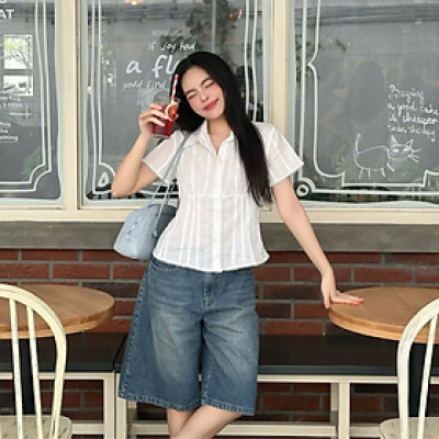 Áo sơ mi nữ ngắn tay trẻ trung tôn dáng có size Kana Miều Est.2013