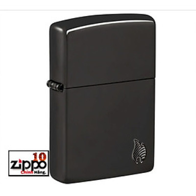 Bật lửa Zippo 46402 Armor High Polish Black Flame Design - Chính hãng 100%