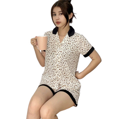 Đồ bộ mặc nhà nữ Pyjama lụa Mango VILADY - B132 kiểu quần đùi tay cộc mặc hè thoáng mát, họa tiết hình con sóc dễ thương