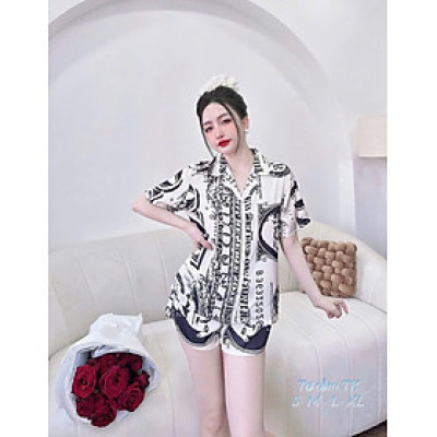 Bộ đồ lụa đùi mặc nhà- Đồ ngủ nữ chất mát