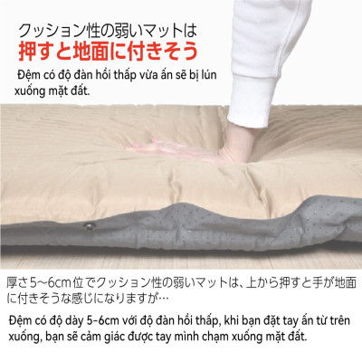 Lysin - đệm nằm dã ngoại (roonjgcm dày 8cm, chất liệu da lộn) tự bơm hơi thoảng mái chống thấm nước cắm trại ngoài trời, picnic du lịch camping có thể liên kết với nhau