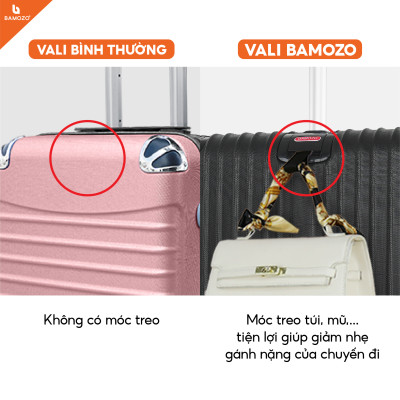 Vali du lịch BAMOZO 8809 vali kéo nhựa được bảo hành 5 năm