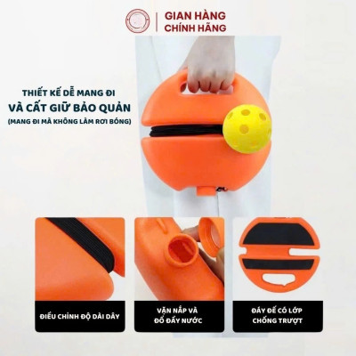 Bộ dụng cụ tập luyện Pickleball bao gồm một bảng đế và một quả bóng Pickleball có dây đàn hồi Giao Mầu Ngẫu Nhiên