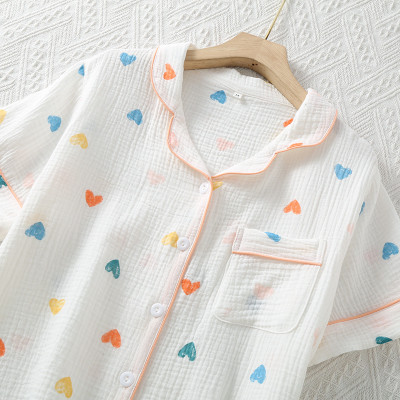 Bộ Pijama, Đồ Bộ Mặc Nhà Áo Cộc Quần Dài Chất Liệu Xô Muslin Cao Cấp