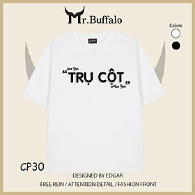 Áo đôi tay lỡ unisex cute Nóc Nhà - Trụ Cột CP29 - CP30 Mr.Buffalo