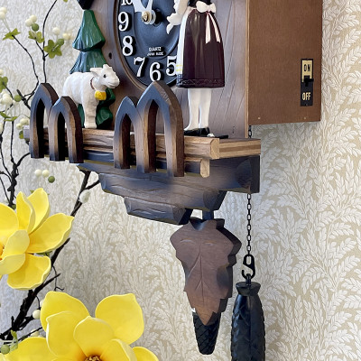 Đồng hồ Cuckoo Nhật Rhythm 4MJ417-R06 Kt 31.1 x 65.0 x 16.5cm, 1.62kg Vỏ gỗ. Dùng Pin.