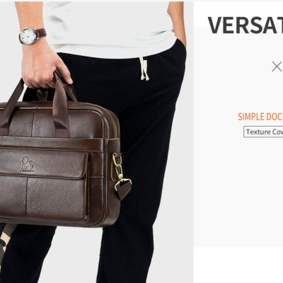 Túi xách nam 100% da bò thật cao cấp phong cách mới 15.6inh