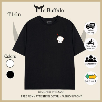 Áo đôi , áo thun cặp nam nữ tay lỡ Unisex form rộng CÓ BIGSIZE vải cotton T15nT16n- Mr.Buffalo